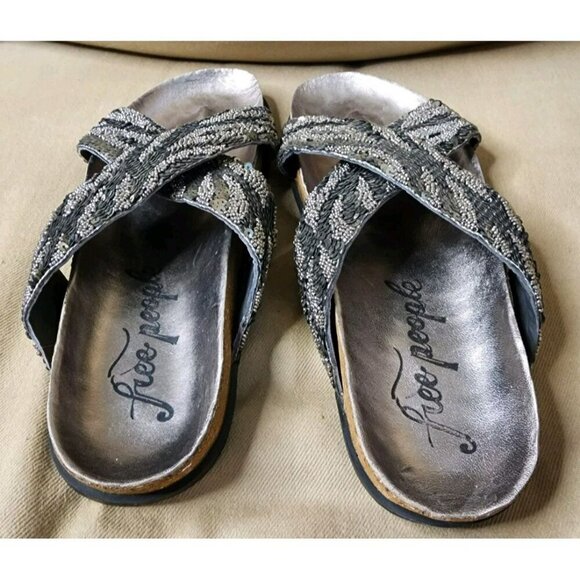 Free People Moon Child Embellished Sandal Women's Shoes Size 37.5 / US 7 - Picture 4 of 7